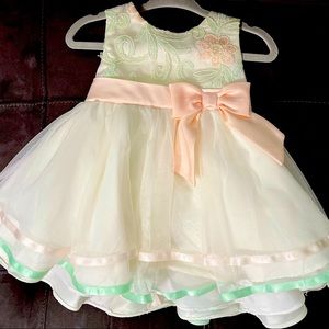 Rare Editions Light pink, mint and cream dress